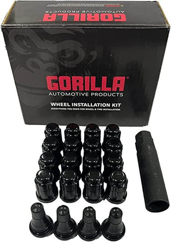 Gorilla Automotive K4CS-12150BGR 4Lug 12-1.50 Spline WIK W/Valves BLACK